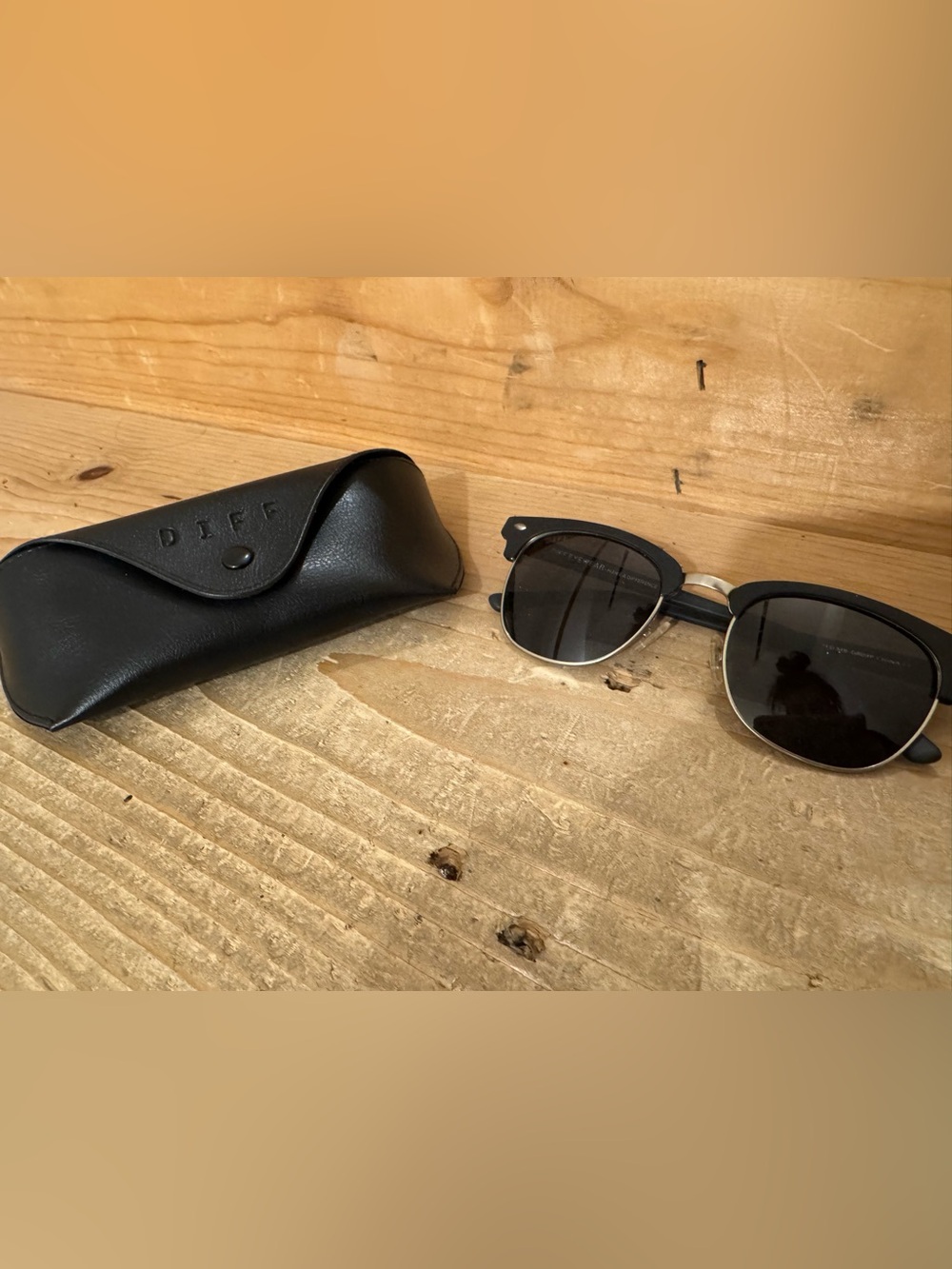 Diff Eyewear Black Sunglasses with Silver Accents
